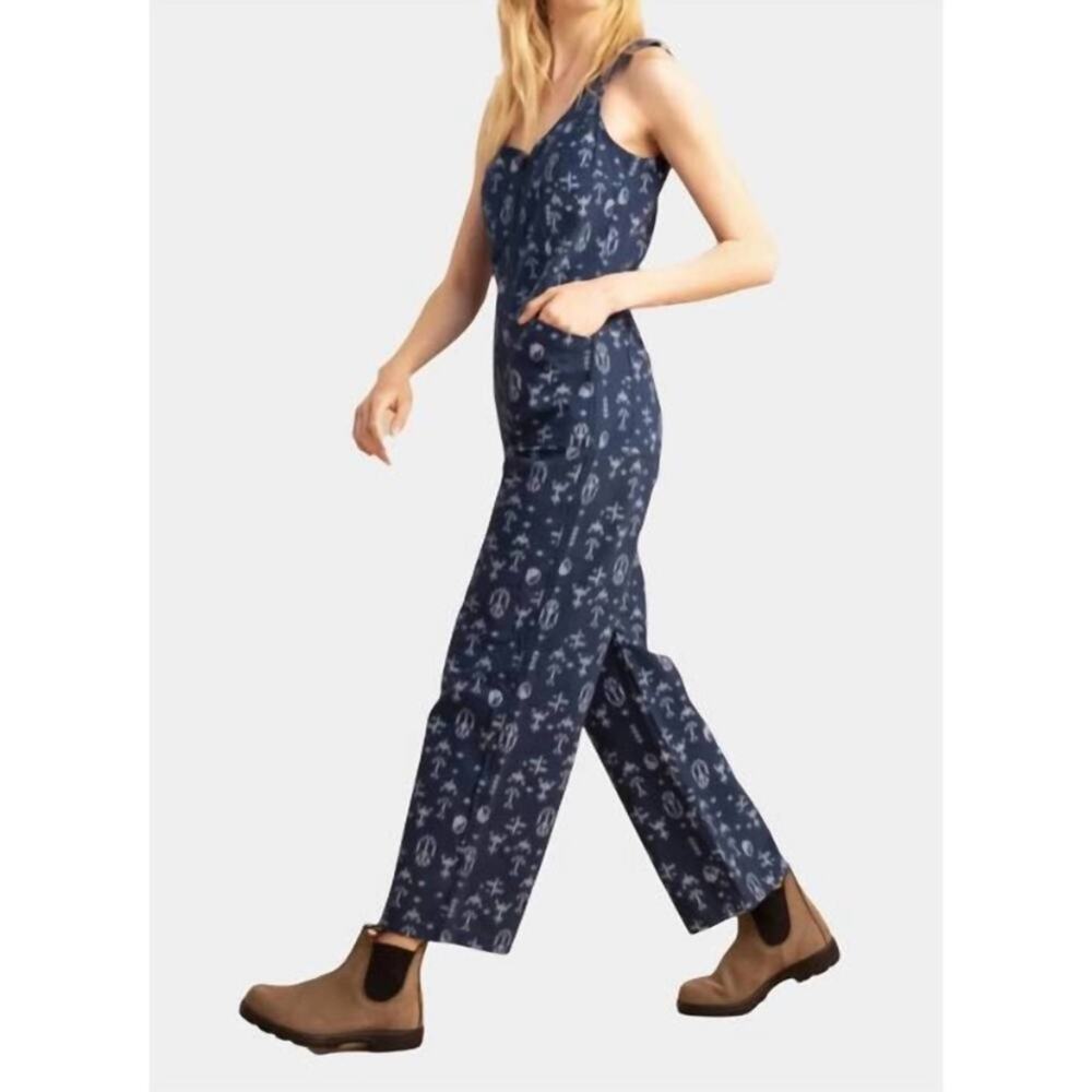 Roark Open Roads Open Mind Teal Dark Blue Jumpsuit size large